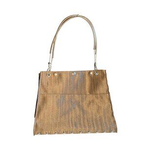 Hardware by Renee Handcrafted Woven Handbag Metal Stud DetailsWooden Base